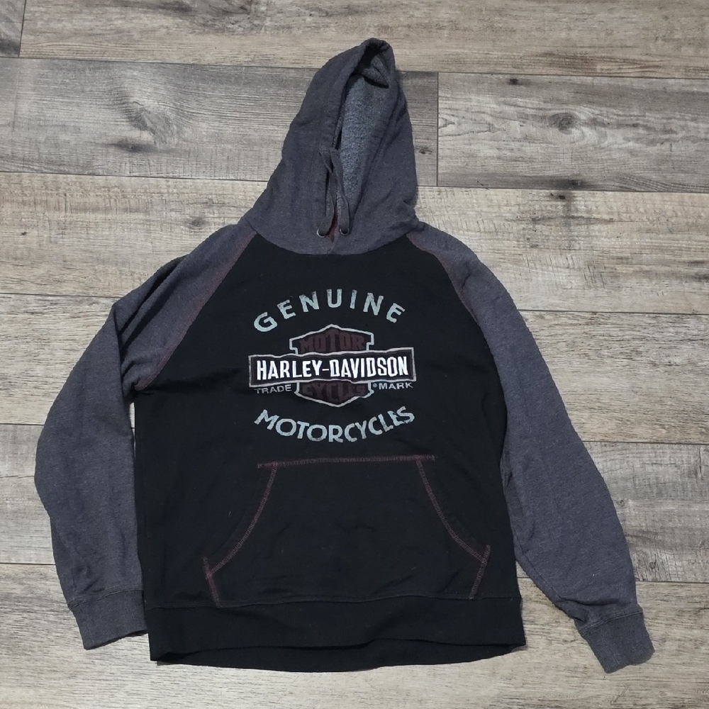 Harley-Davidson men's black and gray raglan hoodie